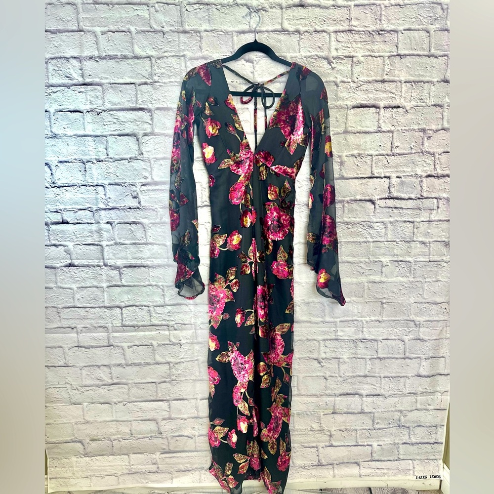 Floral Black and Pink Jumpsuit